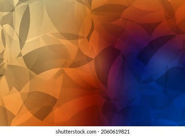 Azul claro, patrón de mosaico abstracto vector amarillo. Ilustración colorida y brillante con triángulos. Plantilla completamente nueva para su banner.