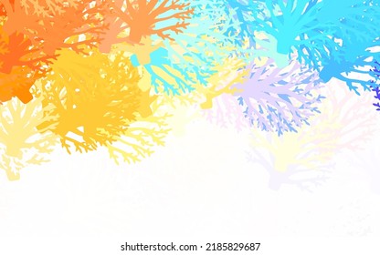 Light Blue, Yellow vector abstract background with leaves, branches. Doodle illustration of leaves and branches in Origami style. Colorful pattern for kid's books.