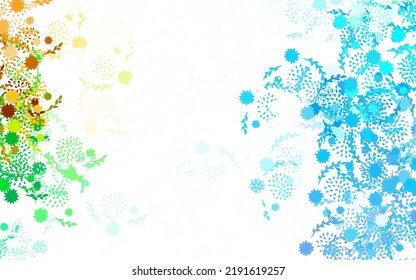 Light Blue, Yellow vector abstract backdrop with flowers Doodle illustration of flowers in Origami style. Template for backgrounds of cell phones.