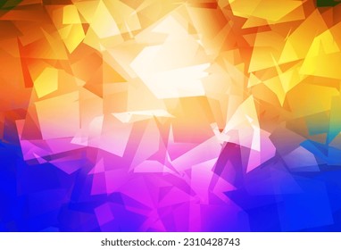 Azul claro, fondo abstracto de mosaico vectorial amarillo. Ilustración abstracta colorida con triángulos. Plantilla para el fondo del teléfono móvil.