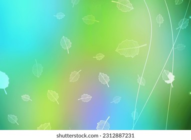 Light Blue, Yellow vector abstract design with trees, branches. Colorful illustration with flowers in doodle style. Hand painted design for web, leaflets.