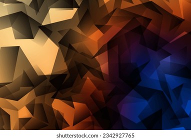 Light Blue, Yellow vector abstract mosaic pattern. Shining colorful illustration with triangles. New template for your brand book.