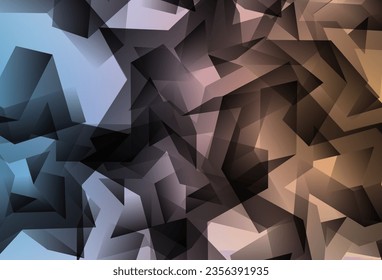 Hellblaues, gelbes, abstraktes polygonales Muster. Kreative Illustration im Halbfinalstil mit Dreiecken. Komplett neue Vorlage für Ihr Banner.