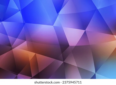 Light Blue, Yellow vector abstract mosaic background. Shining polygonal illustration, which consist of triangles. Triangular pattern for your design.