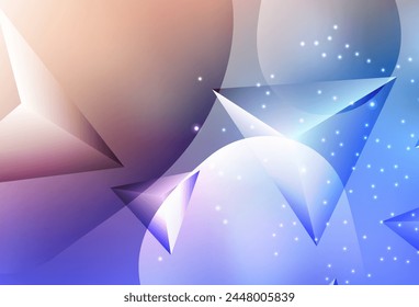 Ilustración Abstractas de Vector azul claro y amarillo con discos y triángulos de colores. Hermosa ilustración de colores con círculos borrosos en estilo natural. Diseño elegante para Fondos de pantalla.