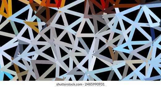 Light blue, yellow vector abstract triangle texture. Colorful abstract illustration with gradient triangles. Best choice for your design.