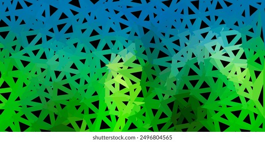 Light blue, yellow vector abstract triangle backdrop. Illustration in broken glass style with triangles. Your business gesign.