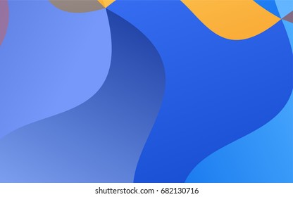 Light Blue, Yellow vector abstract cambered background. Geometric illustration in Origami style with gradient.  The pattern of blurred lines for your business design.