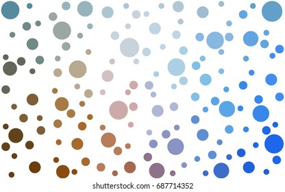 Light Blue, Yellow vector abstract pattern with circles. Geometry template for your business design. Background with colored spheres.
