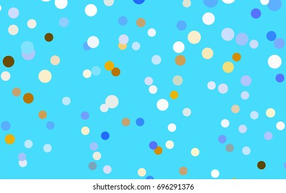 Light Blue, Yellow vector abstract pattern with circles. Geometry template for your business design. Background with colored spheres.