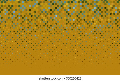 Light Blue, Yellow vector abstract pattern with circles. Geometry template for your business design. Background with colored spheres.