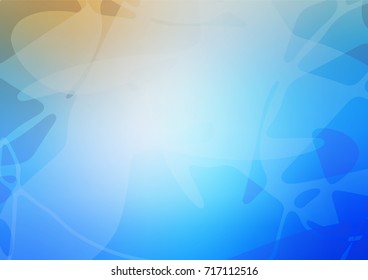 Light blue, Yellow vector abstract doodle background. Blurred decorative design in Indian style with lines drown by child. A completely new design for your business.