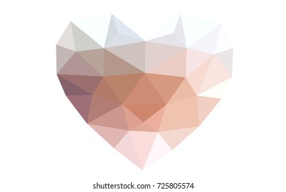 Light Blue, Yellow vector abstract Triangle Geometrical Heart on white polygonal background. Happy Valentine's Day Greeting Card. Stock template for your design.