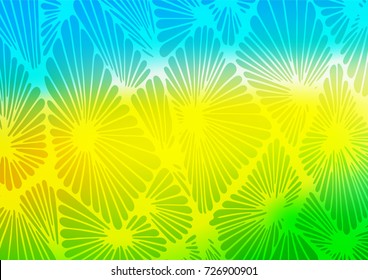 Light Blue, Yellow vector abstract doodle texture. Shining colored illustration with doodles in Zen tangle style. A new texture for your design.