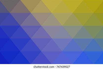 Light Blue, Yellow vector abstract textured polygonal background. Blurry triangle design. Pattern can be used for background.