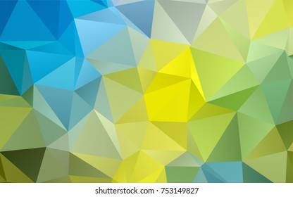 Light Blue, Yellow vector abstract polygonal background. Colorful illustration in abstract style with gradient. A completely new design for your business.