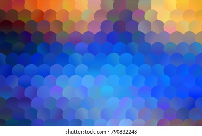 Light Blue, Yellow vector abstract pattern with circles. Geometry template for your business design. Background with colored spheres.