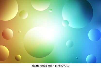 Light Blue, Yellow vector backdrop with dots. Blurred decorative design in abstract style with bubbles. Completely new template for your brand book.