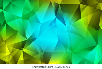 Light Blue, Yellow vector backdrop with lines, triangles. Beautiful illustration with triangles in nature style. Smart design for your business advert.