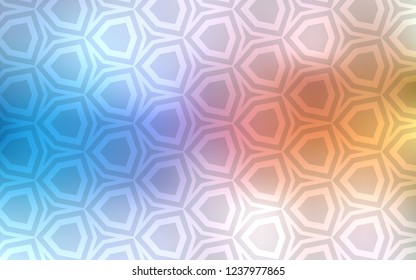 Light Blue, Yellow vector backdrop with hexagons. Glitter abstract illustration in hexagonal style. Pattern for your ad, booklets.