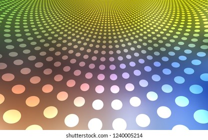 Light Blue, Yellow vector backdrop with dots. Abstract illustration with colored bubbles in nature style. Pattern can be used for futuristic ad, booklets.