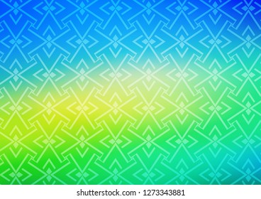 Light Blue, Yellow vector backdrop with long lines. Lines on blurred abstract background with gradient. Pattern for ads, posters, banners.