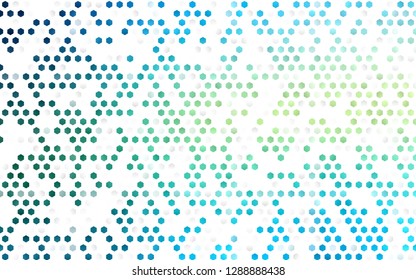 Light Blue, Yellow vector backdrop with hexagons. Glitter abstract illustration in hexagonal style. New design for website's poster, banner.