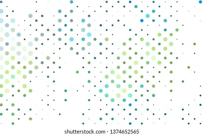 Light Blue, Yellow vector backdrop with dots. Blurred bubbles on abstract background with colorful gradient. Pattern for beautiful websites.