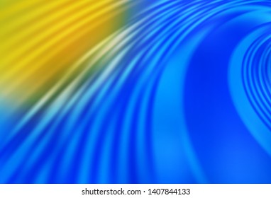Light Blue, Yellow vector backdrop with bent lines. Glitter abstract illustration with wry lines. New composition for your brand book.