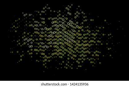 Light Blue, Yellow vector backdrop with dots. Illustration with set of shining colorful abstract circles. Pattern of water, rain drops.