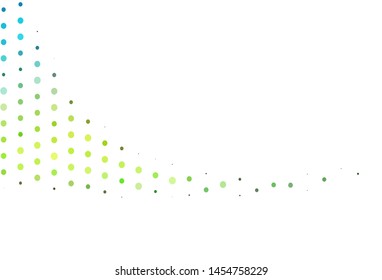 Light Blue, Yellow vector backdrop with dots. Blurred bubbles on abstract background with colorful gradient. Design for business adverts.