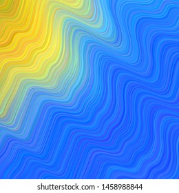 Light Blue, Yellow vector backdrop with wry lines. Geometric illustration in abstract style with gradient.  Brand new design for your ads, poster, banner.