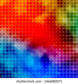Light Blue, Yellow vector backdrop with circles. Glitter abstract illustration with colorful drops. Pattern for business ads.
