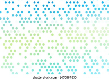Light Blue, Yellow vector backdrop with dots. Glitter abstract illustration with blurred drops of rain. Pattern of water, rain drops.
