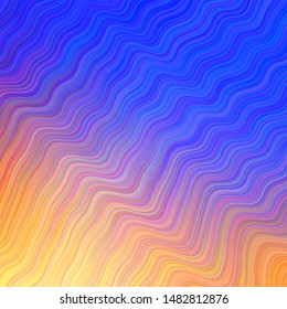 Light Blue, Yellow vector backdrop with bent lines. Colorful geometric sample with gradient lines.  Elegant pattern for a brand book.