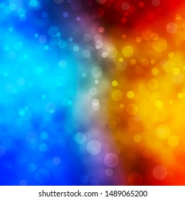 Light Blue, Yellow vector backdrop with circles. Illustration with set of shining colorful abstract spheres. Pattern for booklets, leaflets.