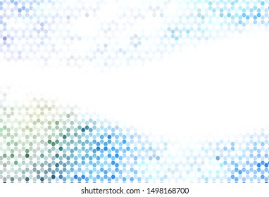 Light Blue, Yellow vector backdrop with hexagons. Illustration with set of colorful hexagons. Pattern for your ad, booklets.