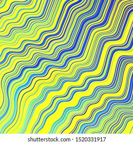 Light Blue, Yellow vector backdrop with wry lines. Colorful abstract illustration with gradient lines. Elegant pattern for a brand book.