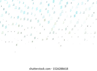 Light Blue, Yellow vector backdrop with music notes. Modern abstract illustration with melody keys. Modern design for wallpapers.