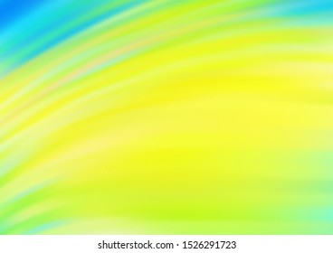 Light Blue, Yellow vector backdrop with bent lines. Blurred geometric sample with gradient bubbles.  New composition for your brand book.