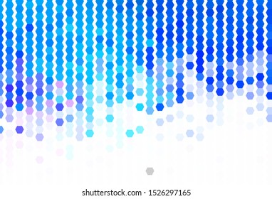 Light Blue, Yellow vector backdrop with hexagons. Illustration with set of colorful hexagons. Pattern for ads, leaflets.