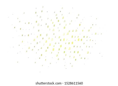 Light Blue, Yellow vector backdrop with music notes. Shining illustration of colorful gradient music notes. Pattern for school ad, booklets.