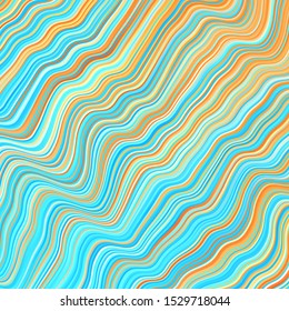 Light Blue, Yellow vector backdrop with curves. Colorful illustration in abstract style with bent lines. Design for your business promotion.