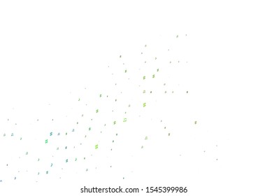 Light Blue, Yellow vector backdrop with music notes. Modern abstract illustration with melody keys. Template for fasion magazines.