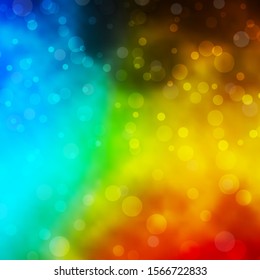 Light Blue, Yellow vector backdrop with dots. Abstract illustration with colorful spots in nature style. Pattern for websites.