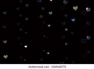 Light Blue, Yellow vector backdrop with sweet hearts. Illustration with hearts in love concept for valentine's day. Template for Valentine's greeting postcards.