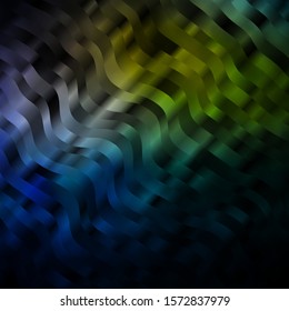 Light Blue, Yellow vector backdrop with bent lines. Colorful illustration, which consists of curves. Pattern for websites, landing pages.