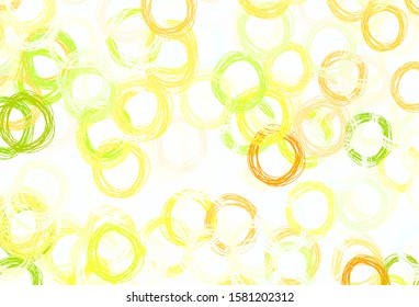 Light Blue, Yellow vector backdrop with dots. Modern abstract illustration with colorful water drops. New template for your brand book.