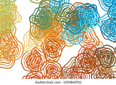 Light Blue, Yellow vector backdrop with wry lines. Colorful geometric sample with gradient lines.  Pattern for your business design.
