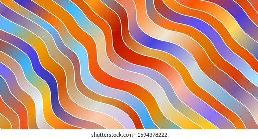Light Blue, Yellow vector backdrop with bent lines. Colorful illustration, which consists of curves. Best design for your posters, banners.